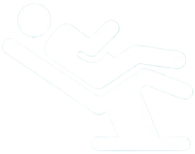 White Sharp Patient Icon on Blue Background