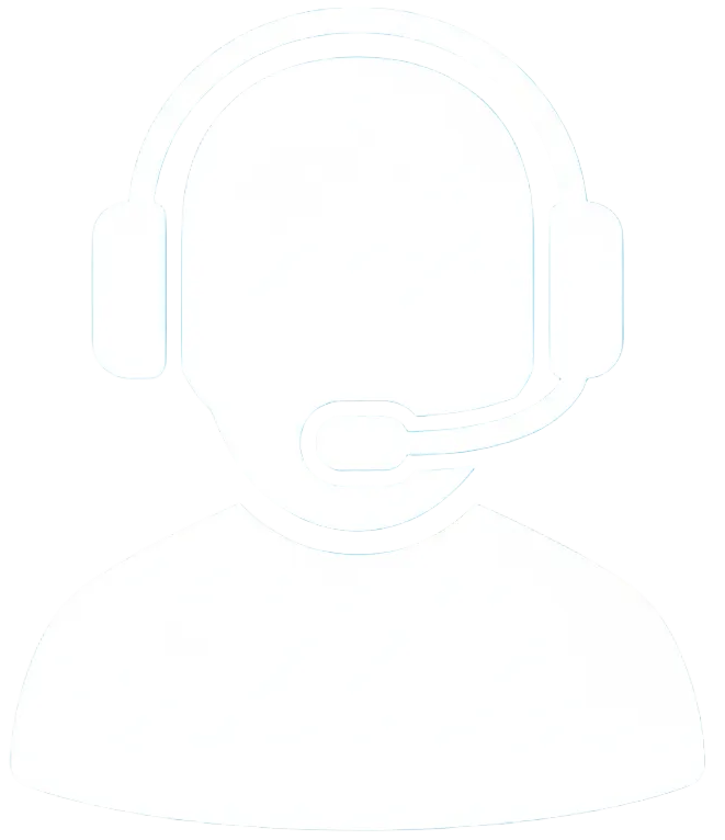 White Support Icon on Blue Background